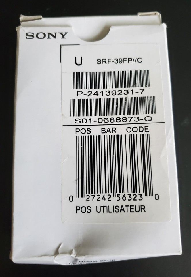 📻 Vintage 90's Sony SRF-39FP Clear Prison AM/FM Radio w/ Box ...