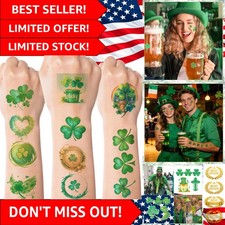 Vibrant Shamrock Temporary Tattoo Stickers for St. Patrick's Day Fun - 105 Count