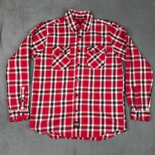 Dixxon Flannel Co The Furnace FR Red Plaid Flame Resistant Work Shirt Mens L