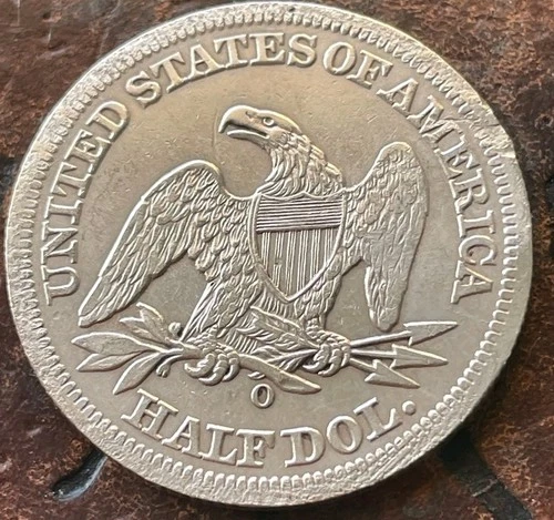 1858 50C Liberty Seated Half Dollar USA 🇺🇸  Silver Coin Au/xf Detail Dammage