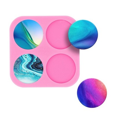 Super Shiny 1.5 Inch Silicone Mold For Diy Round Circle Phone Grip Resin Mold Ph