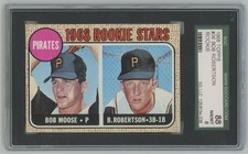 1968 Topps #36 Pirates 1968 Rookie Stars Bob Moose / Bob Robertson RC SGC 8