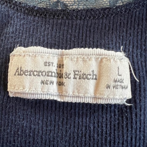 Abercrombie & Fitch Womens L Lace Trim Tank Top Ribbed Cami Top Y2K Blue - Picture 6 of 9