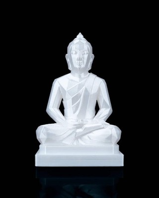 Serene Buddha Statue   3D Printed Figurine | Modern Geometric Meditation &