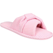 Charter Club Women Knot Top Slide Slippers With Memory Foam Lite Pink Medium 7-8