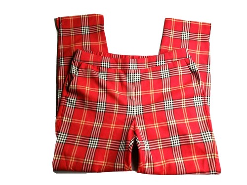 Pants Womens S Small Red Plaid Pull 
