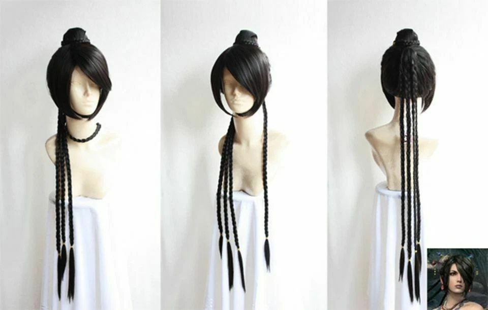 Peluca Cosplay Final Fantasy Lulu Animación Cos Peluca Pelo y Foto 2 de 2