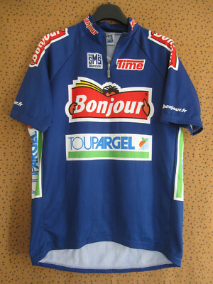 Maillot Cycliste Santini SMS Bonjour Time – Vintage Vélo Homme – Taille XL