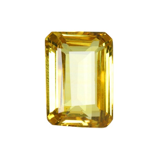 13. Carat Large Yellow Citrine Emerald Cut Loose Gemstone Gift For Women - Picture 3 of 4