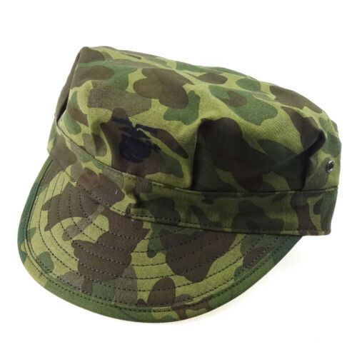 WWII US HBT Utility Cap USMC Spring Pacific Camo Marine Corps Field Hat Size 62 - Picture 1 of 4