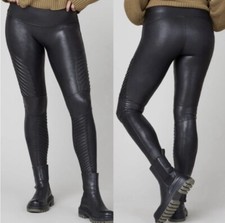SPANX Black Moto Faux Leather Leggings SZ S VGUC