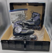 Ultra Wheels Biofit SQ5.7L -Women's Sz 6-Black/Blue In Line Skates- 901211- NIB