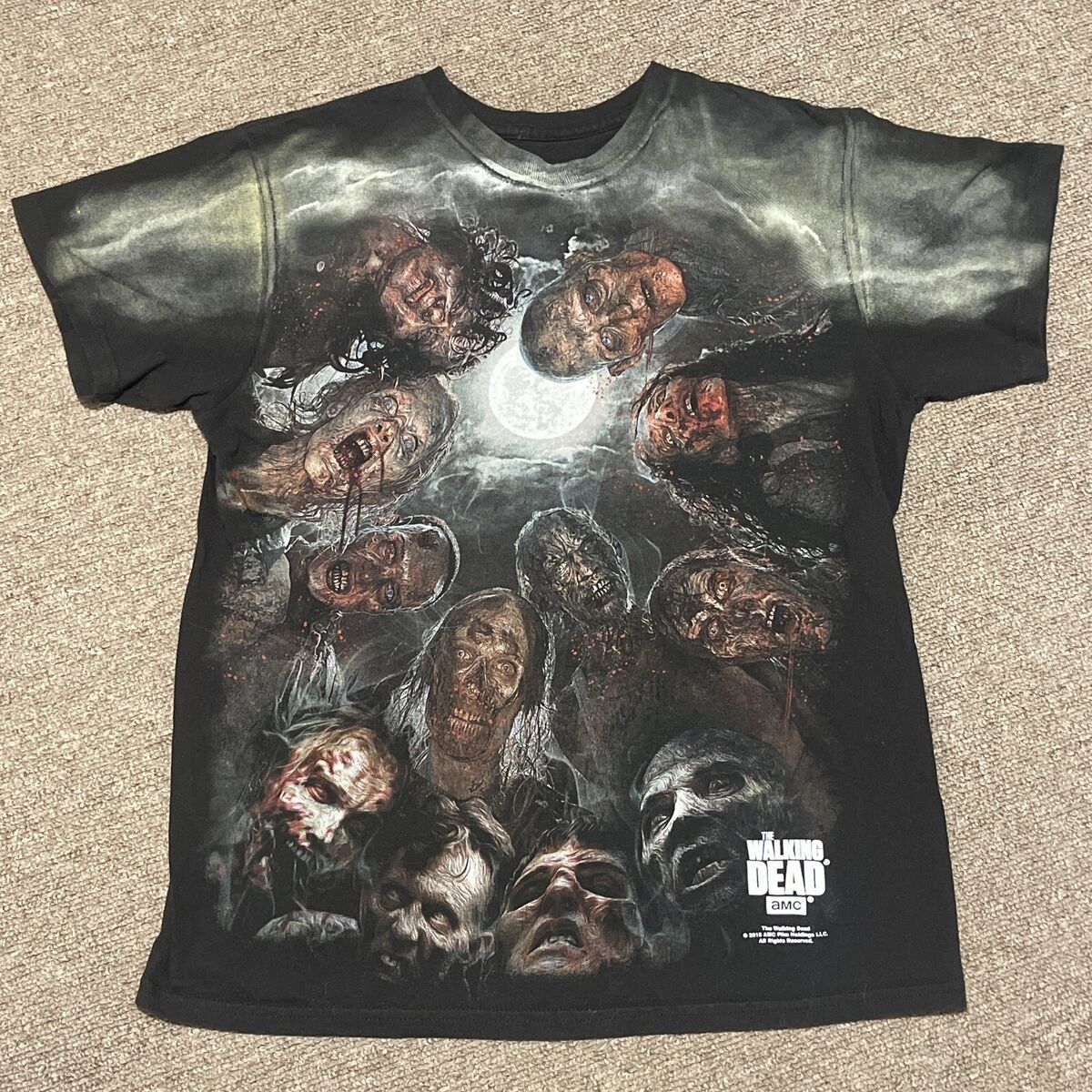 Vintage Mens Small The Walking Dead AMC 2015 AOP Zombie Vintage Mens Small The Walking Dead AMC 2015 AOP Zombie