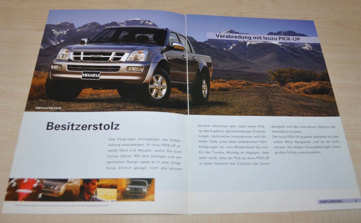 2003 Isuzu Pickup Truck Japanese Brochure Prospekt CH Edition DE