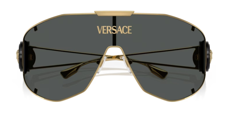 Versace 0VE2268 100287 Gold/Dark Grey Mask Men's Sunglasses | eBay