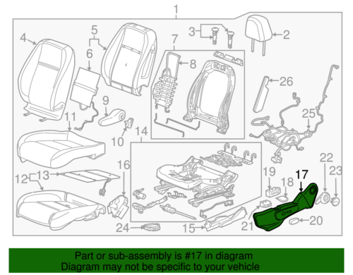 New GM OEM Power Seat Switch Panel Bezel – Black – Fits 2013-2022 Buick Encore #95078124