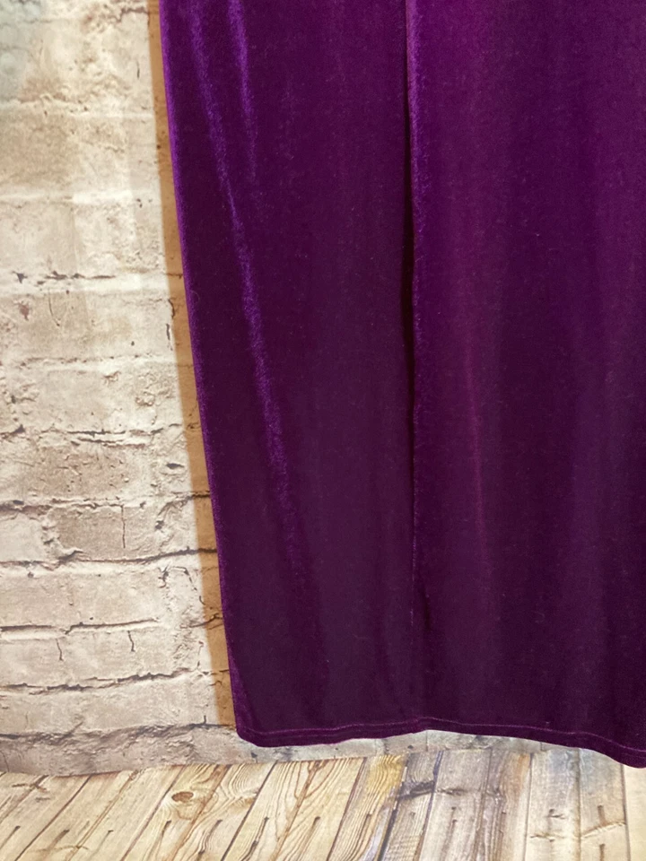 Worthington Velvet Dress Womens 18 Purple Midi Fairy Whimsigoth Artsy Stretch - Image 3 of 4