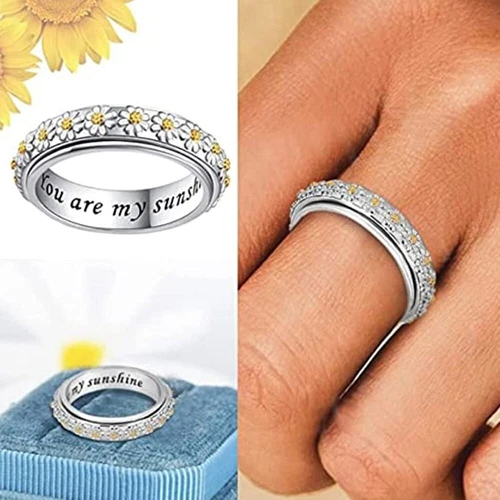 Anti Stress Anxiety Rings Full Diamond Fidget Spinner Ring Girls - Picture 8 of 18