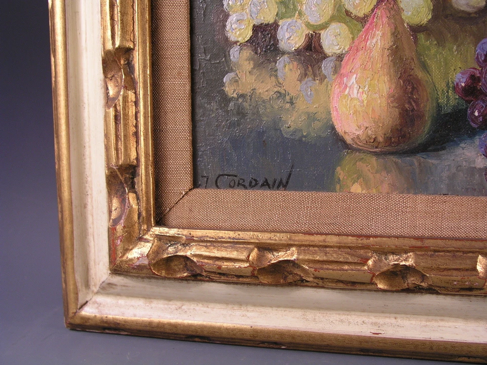 ORIGINAL AMERICAN ARTIST Painting J.CORDAIN ..Still Life Fruit - Image 2 of 2