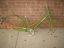 Retrospec Beaumont Olive Green Bike Frame with Fork and Crankset USED Scratches