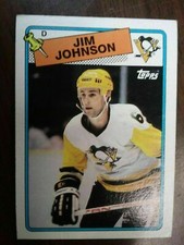 1988 Topps Jim Johnson Pittsburgh Penguins #148 Hockey Card Damaged