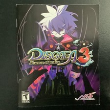 Disgaea 3 Absence of Juctice PS3 PlayStation 3 Instruction Manual Only
