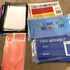 New Teacher Classroom Pocket Charts  Dry Erase Sleeves  Helpers Day/Date Cards