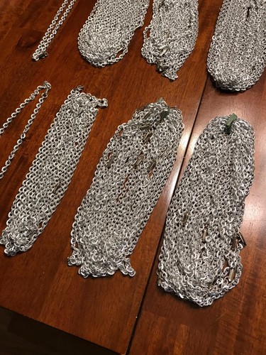 Fashion Jewelry Faux Silver Chains 10.5"-9" Lengths 180 Pcs 10.5" 120 Pcs 9" NEW - Picture 9 of 11