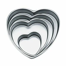 NEW WILTON HEART 4-Tier Heart Pan Set  6",9",12", 15", 2" deep, 2105-2131