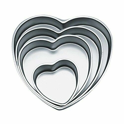NEW WILTON HEART 4-Tier Heart Pan Set 6",9",12", 15", 2" deep, 2105-2131 - Picture 1 of 1