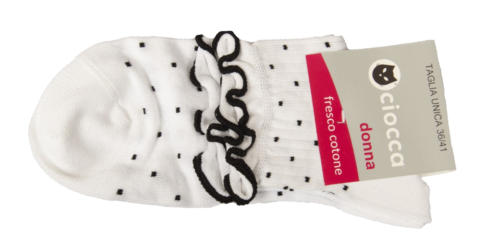 Damensocke CIOCCA ein Paar niedrige Socken aus frischer Baumwolle mit Wellenkant 3090₽