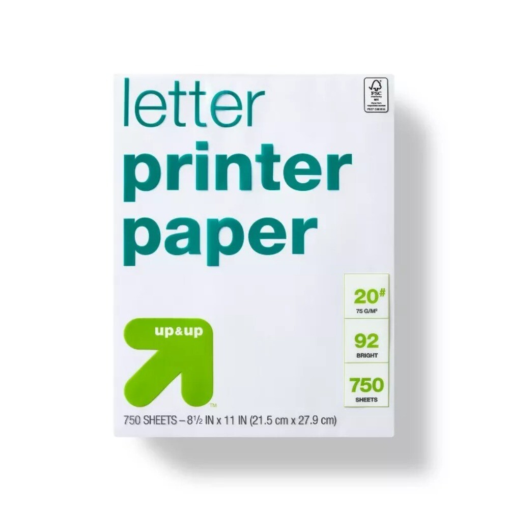 750 Sheets 8.5x11 Letter Paper – 20 lb, 92 Brightness, Premium Quality Printer Stationery  