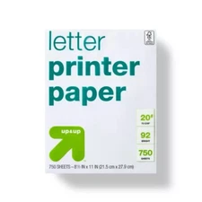 750 Sheets Letter Printer Paper : 8.5x11 Inch, 20 lb, 92 Brightness, Stationery