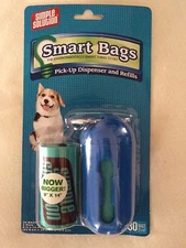 Pet Waste Bags + Dispenser - Now bigger! 9"x14" bags - 30 bags -Sold 2pkgs set