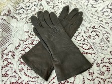 Vintage Brown Leather Gloves Women's Size 6 1/2 Silk Lined Made in France