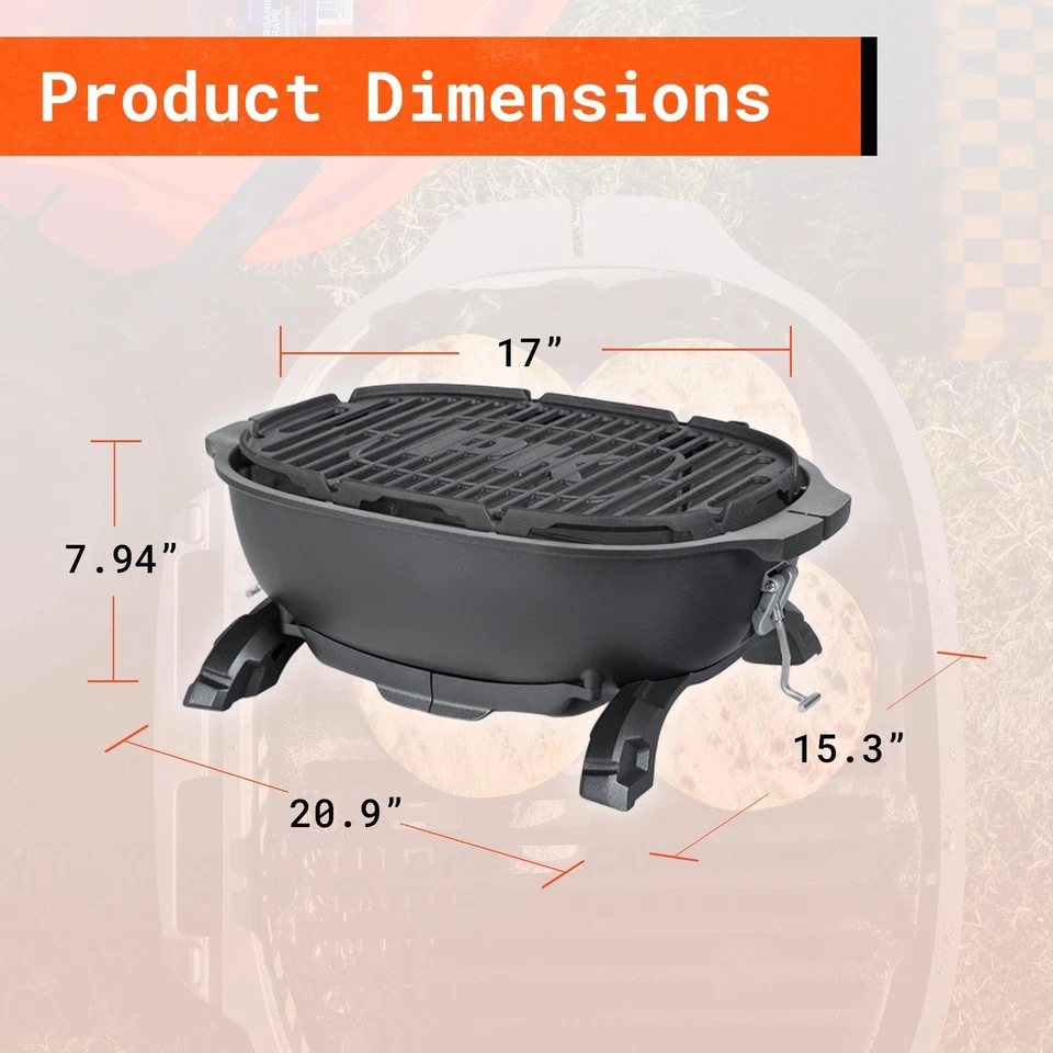 PK Parrillas PKGO Parrilla de Carbón Portátil Hibachi, Parrilla Portátil con Aluminio Fundido... Foto 3 de 4