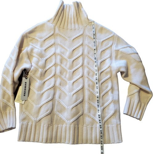 Wilfred Aritzia Merino Wool Oversized Cable Knit Turtleneck Sweater Women Large - Picture 11 of 12