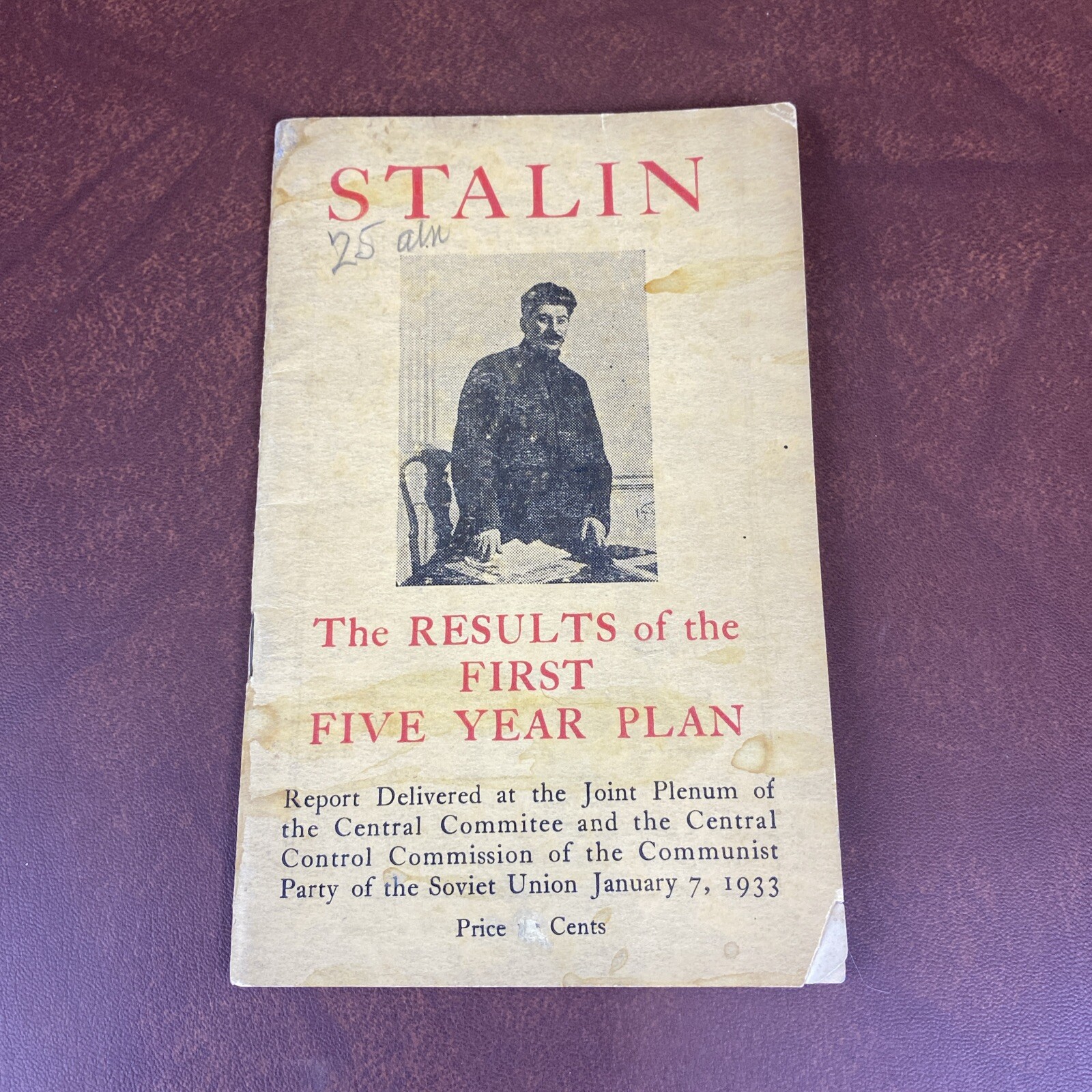 Stalin The Results Of The First Five Year Plan, 1933, Book,Pamphlets, Communist