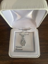 NWT Sterling Silver Diamond Accent Infinity Chain 16  Original Box