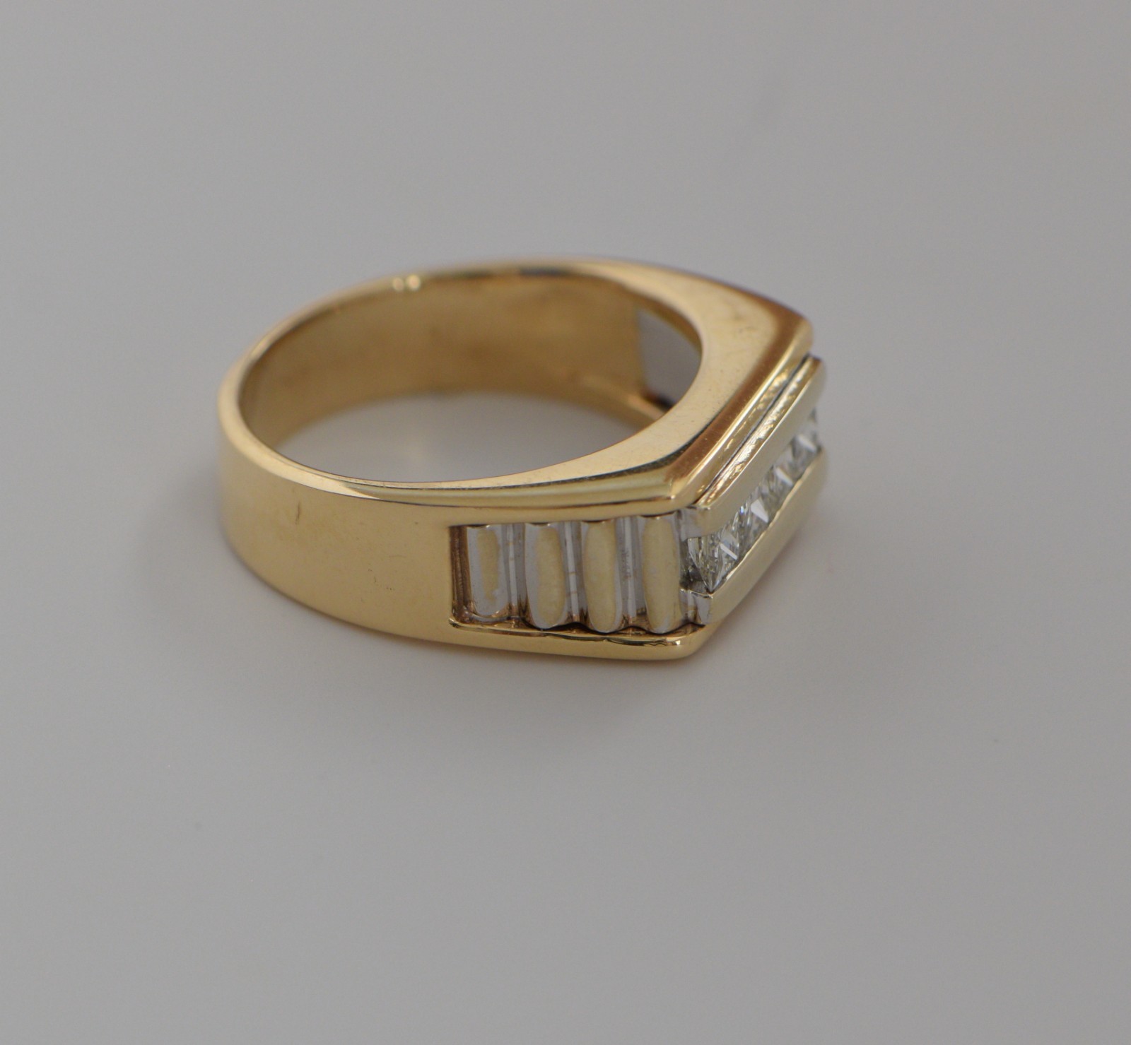 14K Yellow Gold Men's 4 Stone Diamond Ring Circa 1980's, Size 9.5 | eBay