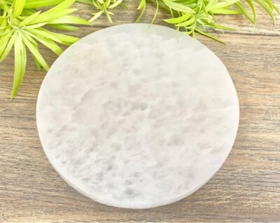 Polished Selenite Plate Charging Plate Selenite Crystal Plate Round Ruler Square