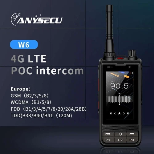 ANYSECU W6Plus V2 4G Radio sieciowe Android 10 Telefon komórkowy UHF DMR Radio cyfrowe - Zdjęcie 7 z 8