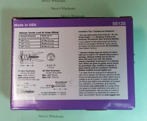 Toggler SnapSkru Mini SPM Self Drilling Drywall Anchors 30031 100/box - Picture 3 of 4