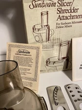 VINTAGE NOS SUNBEAM MIXMASTER DELUXE MIXER SLICER SHREDDER ATTACHMENT 94480