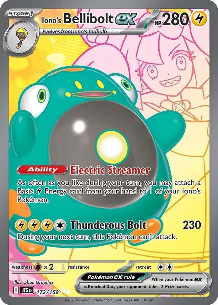 Iono's Bellibolt ex 172/159 SV Journey Together Ultra Rare Pokemon LP