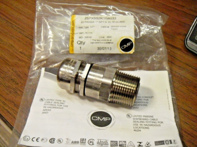 CMP 25 PXSS2K 1'' NPT Nickle Plated Brass Explosive Atmosphere Cable Gland