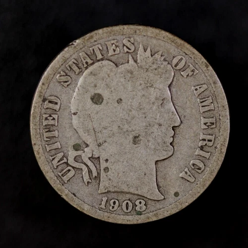 1908 D BARBER DIME-LOT AA3304