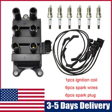 Ignition Coil + Spark Plug & Wires For Ford F150 E150 Taurus Mazda Mercury FD498