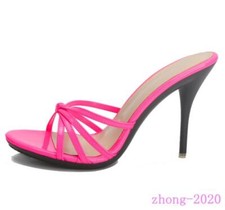 Fashion Womens Peep Toe High Heels Slippers Hollow Out Slides Party Casual Mules