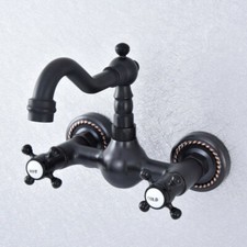 Oil Rubbed Bronze Wall Mounted Bathroom Kitchen Faucet Sink Mixer Tap Gsf720